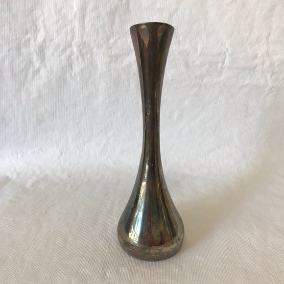 Silver Plated Mid Century Modern Bud Vase - Picture 2 of 8